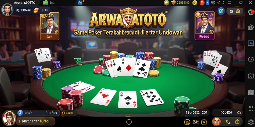 Gameplay ARWANATOTO yang penuh aksi dan keseruan poker.