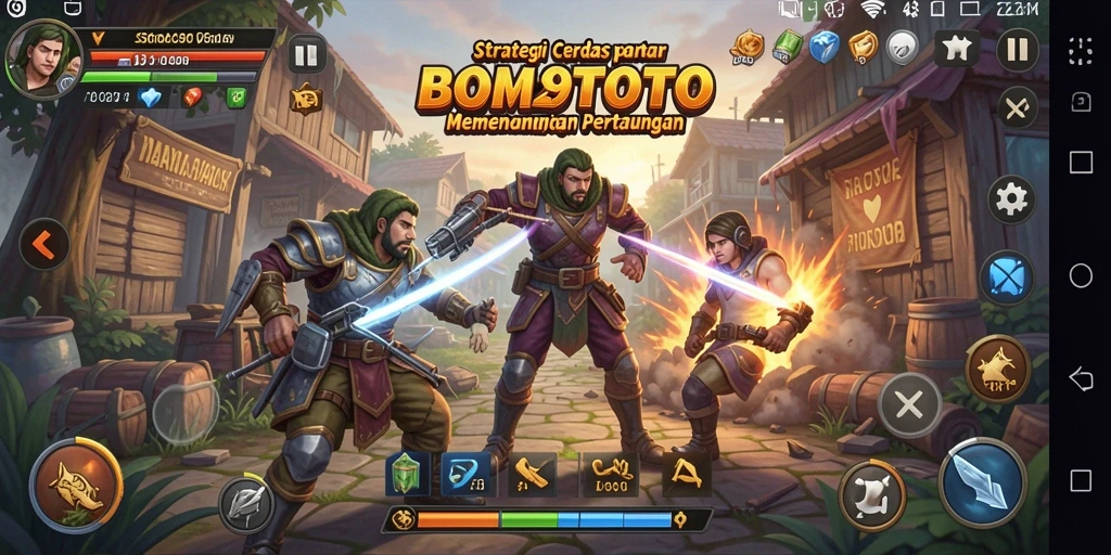 Tangkapan layar gameplay BOM29TOTO menampilkan strategi cerdas di arena pertempuran.