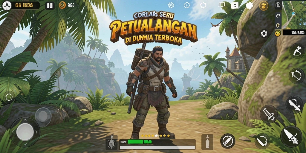 Screenshot gameplay CORLA188 dengan dunia terbuka yang luas.