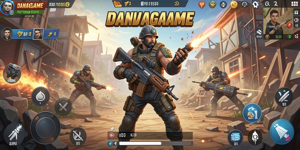 Tangkapan layar utama menunjukkan aksi seru dari gameplay Battle Royale.