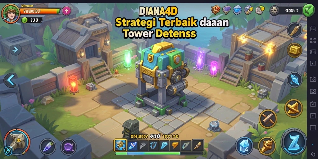 Tangkapan layar menunjukkan aksi seru gameplay Tower Defense DIANA4D.