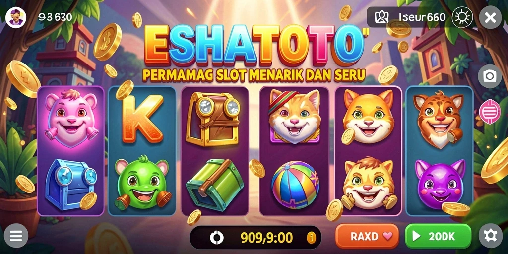 Tampilan gameplay ESHATOTO yang seru dan menghibur.