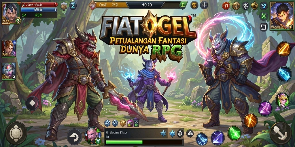 Tampilan gameplay <strong>FIATOGEL</strong> yang menakjubkan dalam petualangan RPG.