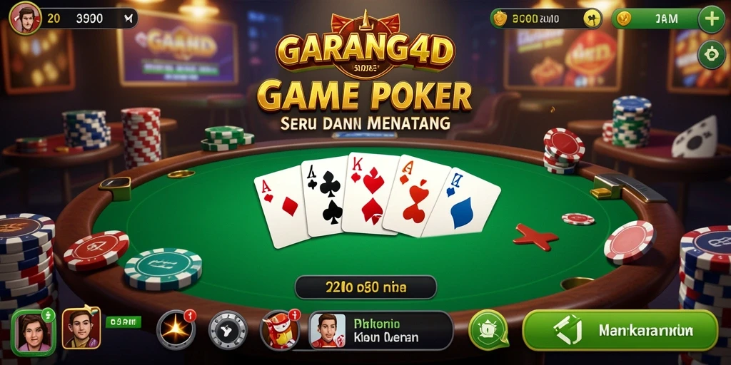 Tampilan gameplay menarik di <strong>GARANG4D</strong> saat bermain poker.