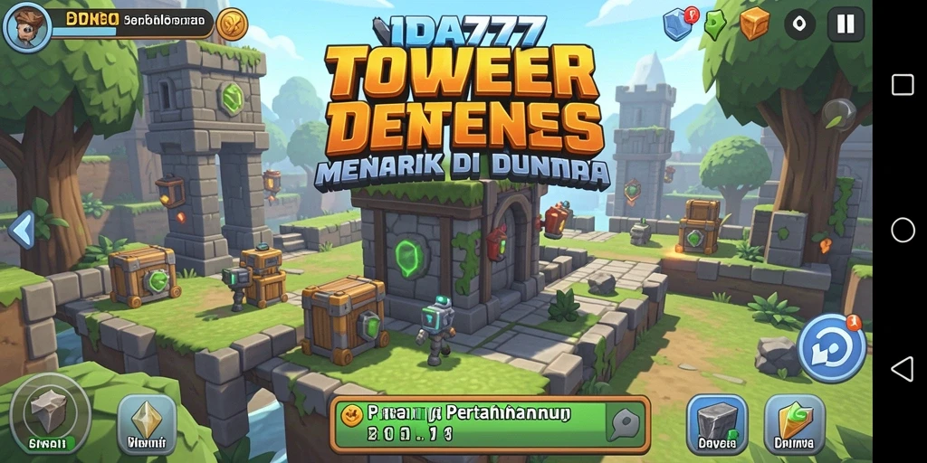 Tampilan gameplay menegangkan dari game Tower Defense IDA777.