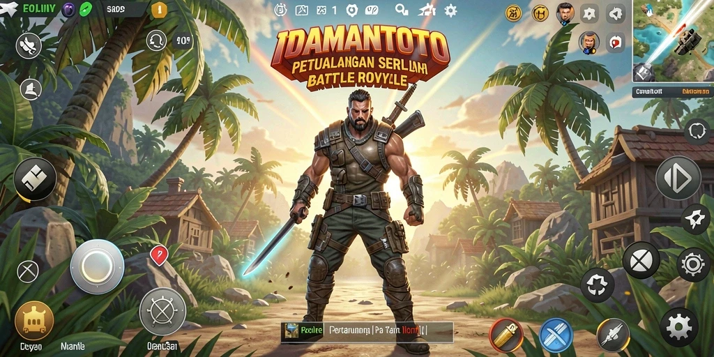 Tampilan gameplay seru dalam perang Battle Royale di IDAMANTOTO.