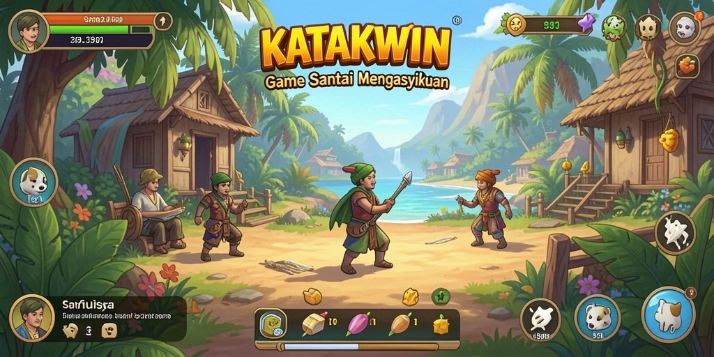 Screenshot gameplay KATAKWIN yang seru dan penuh warna.