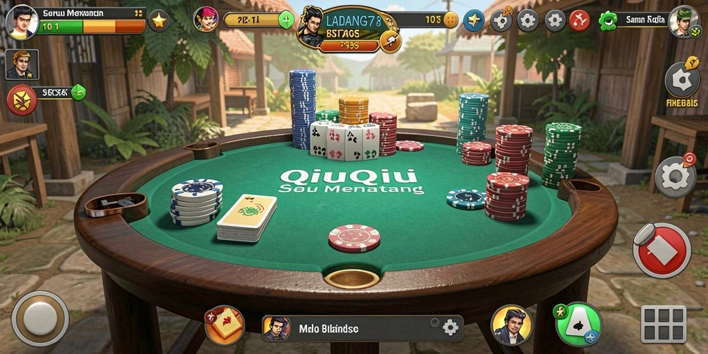 Tampilan gameplay QiuQiu yang seru di LADANG78.