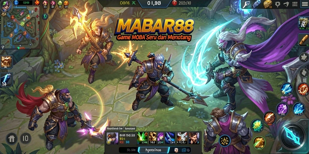 Screenshot gameplay seru MABAR88 dengan aksi tim.
