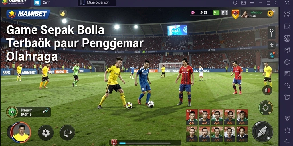 Tangkapan layar gameplay MAMIBET yang menampilkan aksi sepak bola seru.
