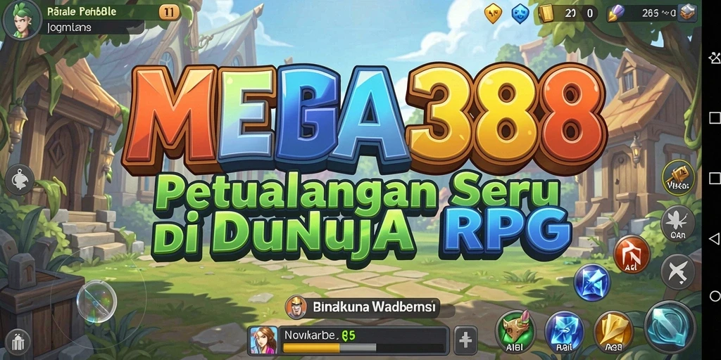 Tampilan gameplay seru dari MEGA388 yang menampilkan petualangan RPG.
