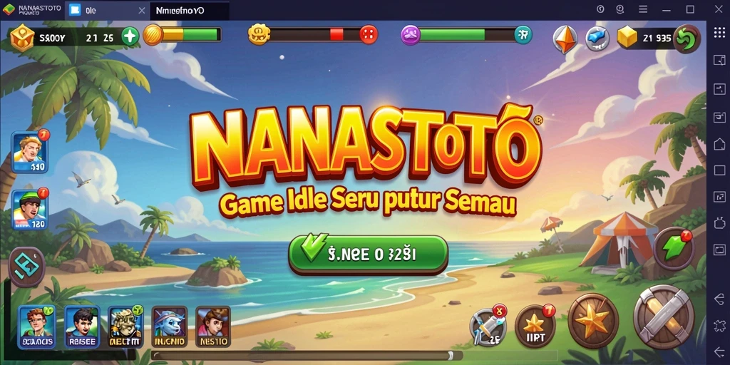 Screenshot gameplay NANASTOTO menunjukkan keseruan bermain Idle.