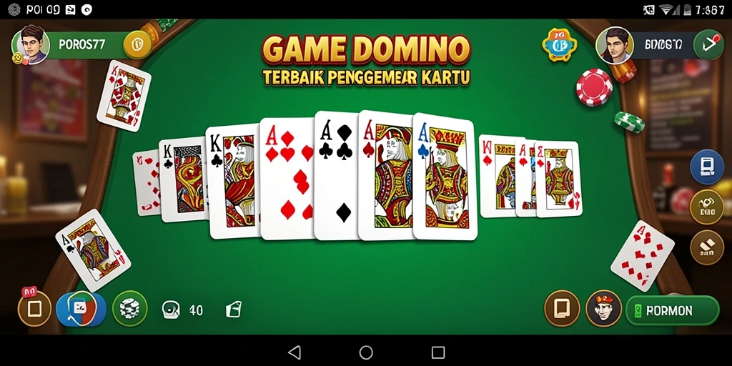 Tampilan gameplay seru dalam permainan Domino POROS77.