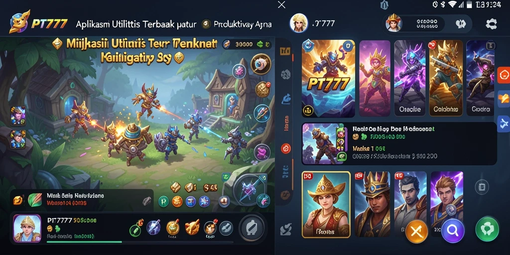 Screenshot utama PT777 menampilkan antarmuka aplikasi yang user-friendly untuk utilitas sehari-hari.
