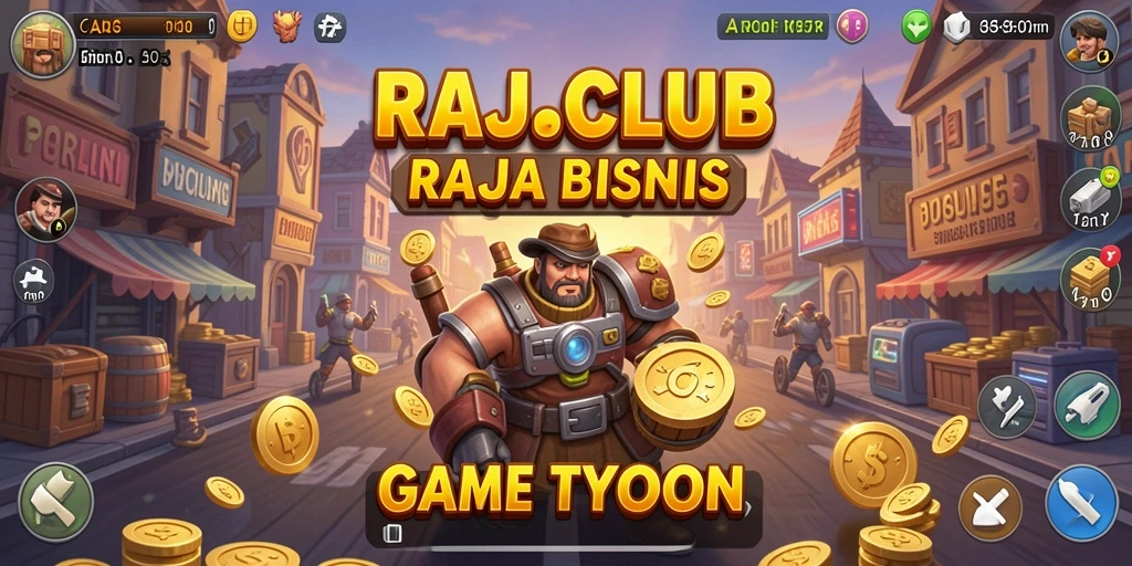 Screenshot RAJACLUB menampilkan pemain sedang mengelola bisnis mereka.