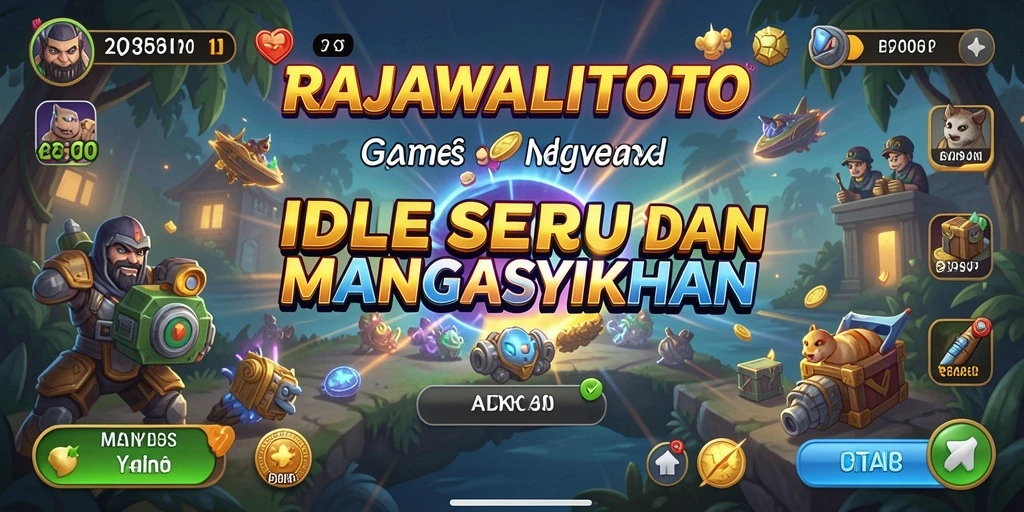 Screenshot gameplay RAJAWALITOTO dengan tampilan karakter dan sumber daya.