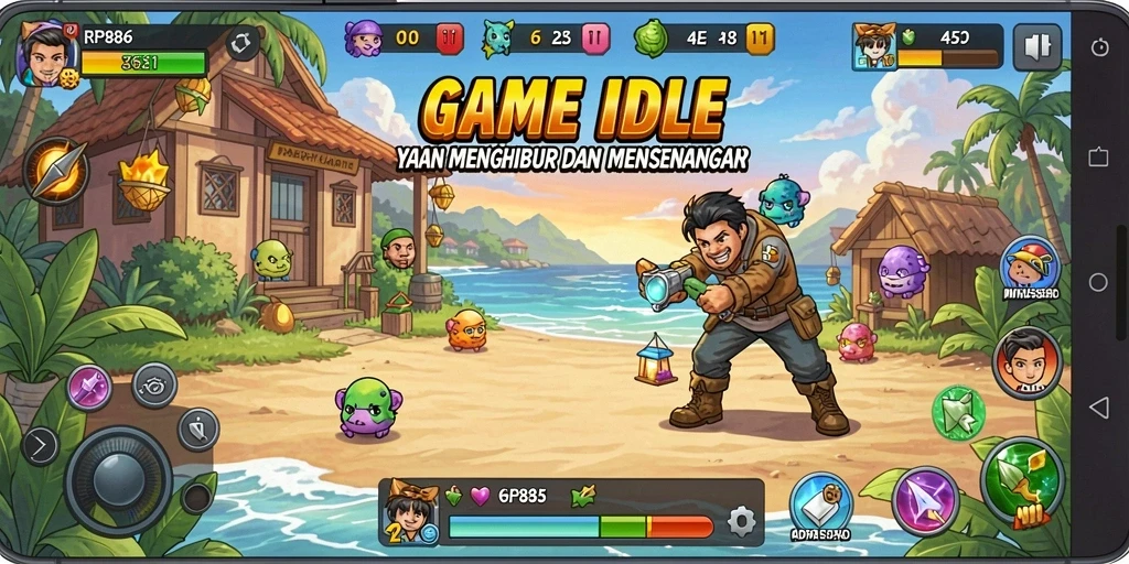 Screenshot gameplay RP886 menampilkan aksi Idle yang seru dan mengasyikkan.