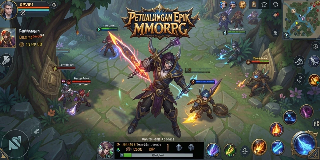 Tangkapan layar RPVIP1 menampilkan aksi pertempuran yang mendebarkan di dunia MMORPG.