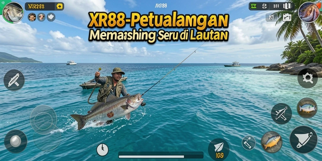 Tangkapan ikan besar di lautan yang menakjubkan.